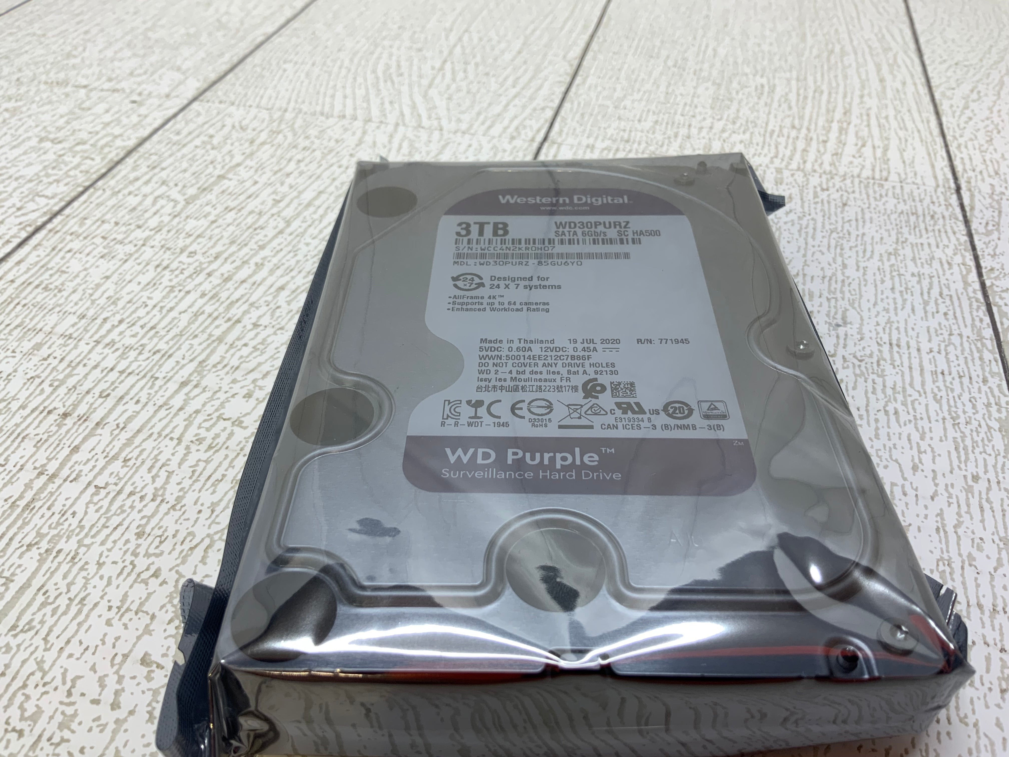 Western Digital 3TB WD Purple Surveillance Internal Hard Drive HDD (7922919669998)